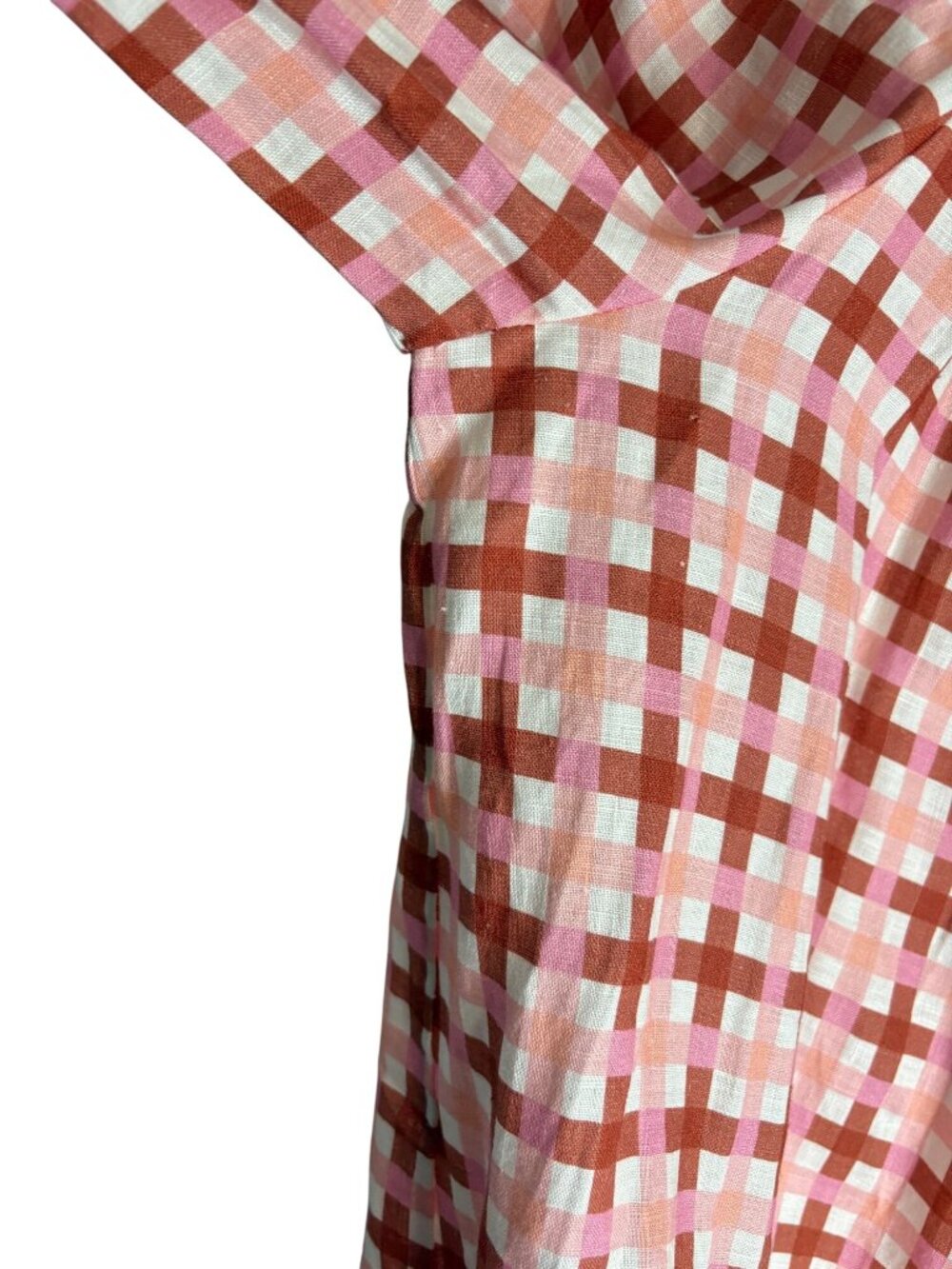 EPHEMERA Garland Smock Mini Dress Grapefruit Gingham-sz US 4 - Picture 9 of 10